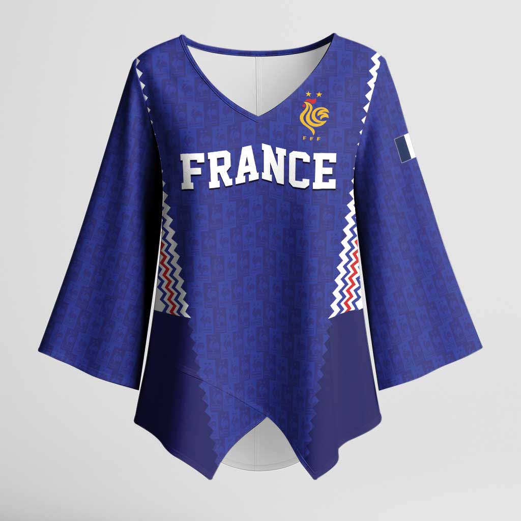 Custom World Football 2026 France Kimono Sleeve Blouse Allez Les Bleus Go Champions