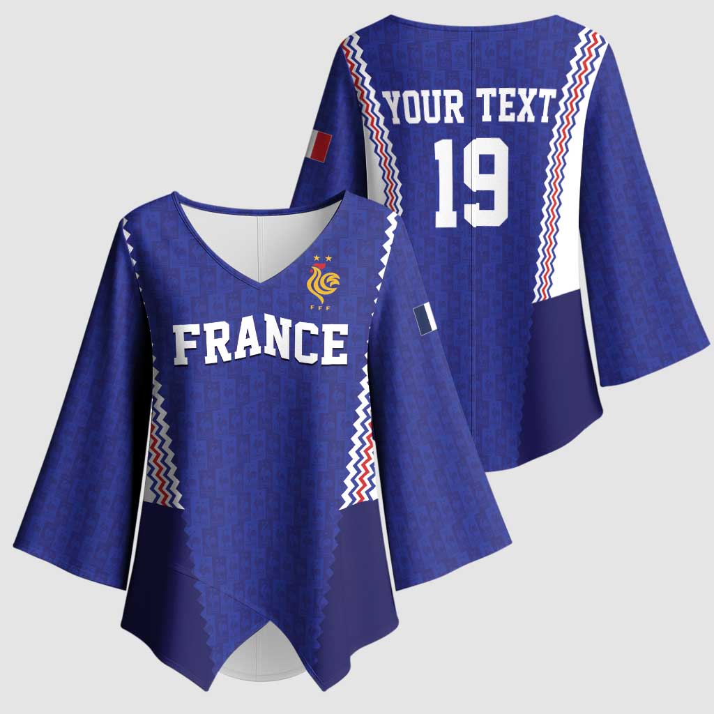 Custom World Football 2026 France Kimono Sleeve Blouse Allez Les Bleus Go Champions