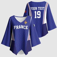 Custom World Football 2026 France Kimono Sleeve Blouse Allez Les Bleus Go Champions