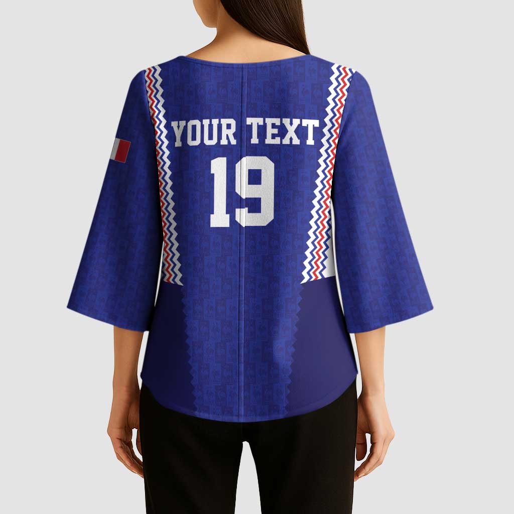 Custom World Football 2026 France Kimono Sleeve Blouse Allez Les Bleus Go Champions
