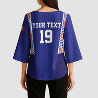 Custom World Football 2026 France Kimono Sleeve Blouse Allez Les Bleus Go Champions