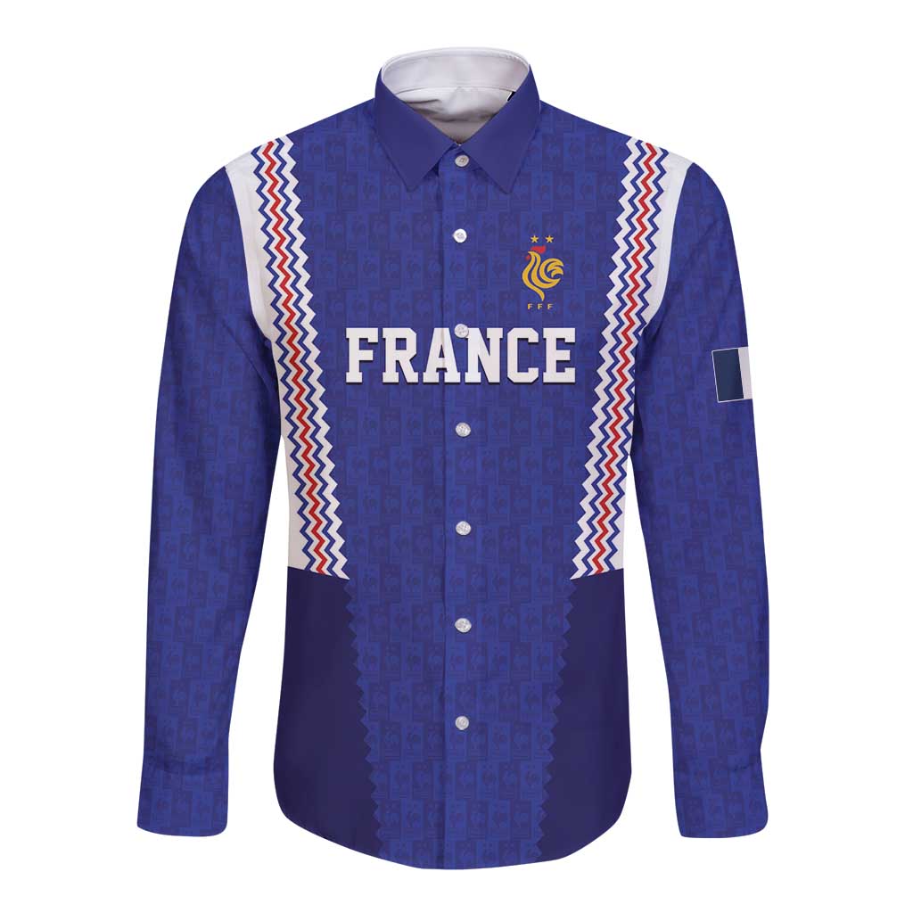 Custom World Football 2026 France Long Sleeve Button Shirt Allez Les Bleus Go Champions