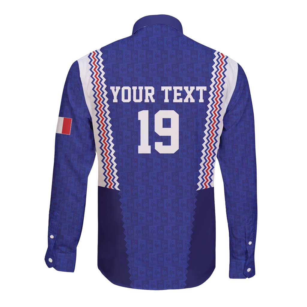 Custom World Football 2026 France Long Sleeve Button Shirt Allez Les Bleus Go Champions