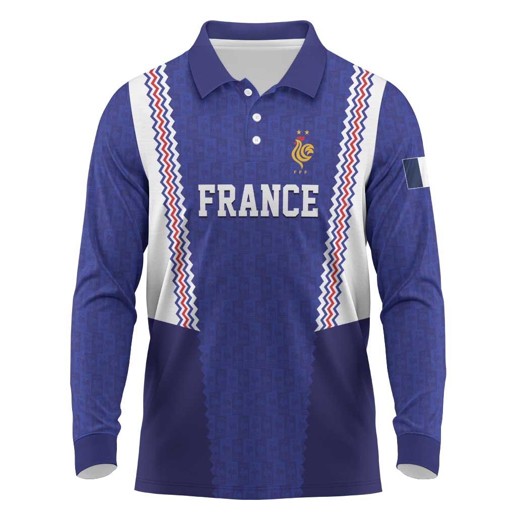 Custom World Football 2026 France Long Sleeve Polo Shirt Allez Les Bleus Go Champions