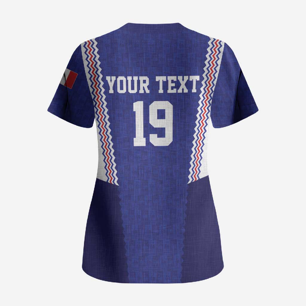 Custom World Football 2026 France Scrub Top Allez Les Bleus Go Champions