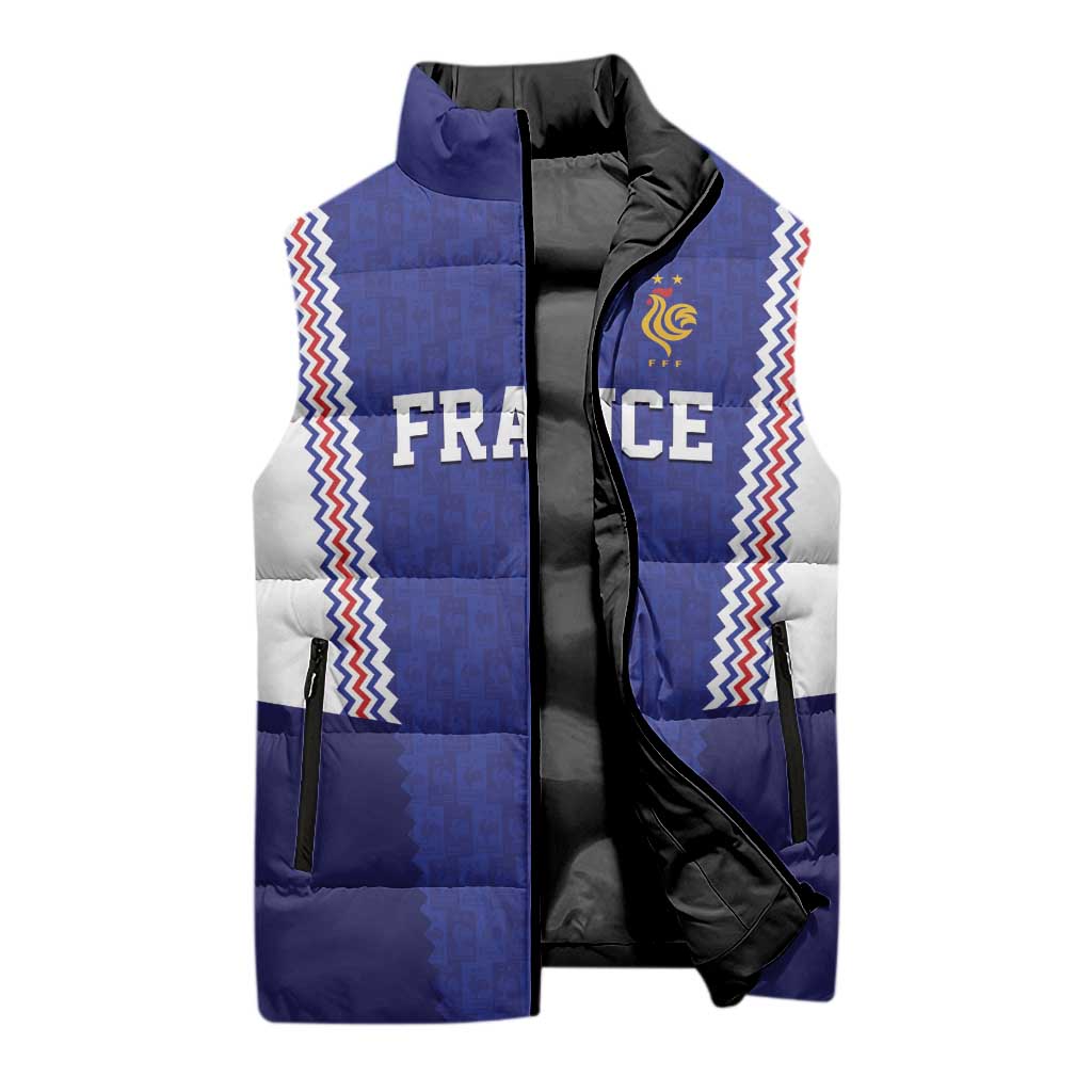 Custom World Football 2026 France Sleeveless Puffer Jacket Allez Les Bleus Go Champions