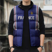 Custom World Football 2026 France Sleeveless Puffer Jacket Allez Les Bleus Go Champions