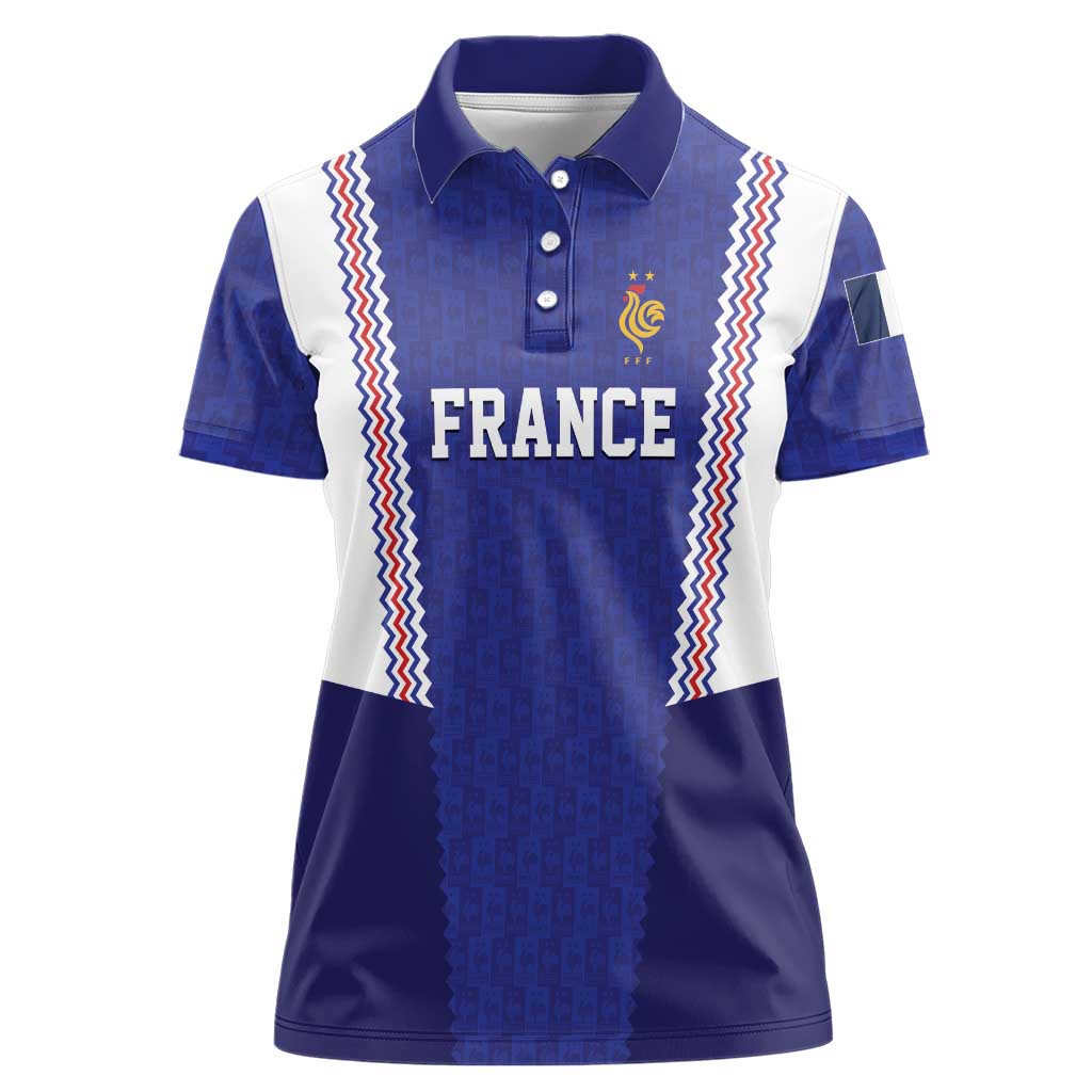 Custom World Football 2026 France Women Polo Shirt Allez Les Bleus Go Champions