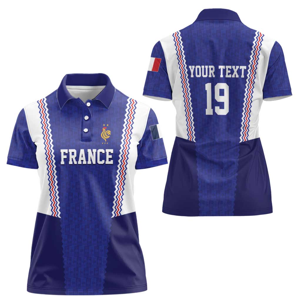 Custom World Football 2026 France Women Polo Shirt Allez Les Bleus Go Champions