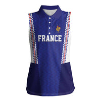 Custom World Football 2026 France Women Sleeveless Polo Shirt Allez Les Bleus Go Champions