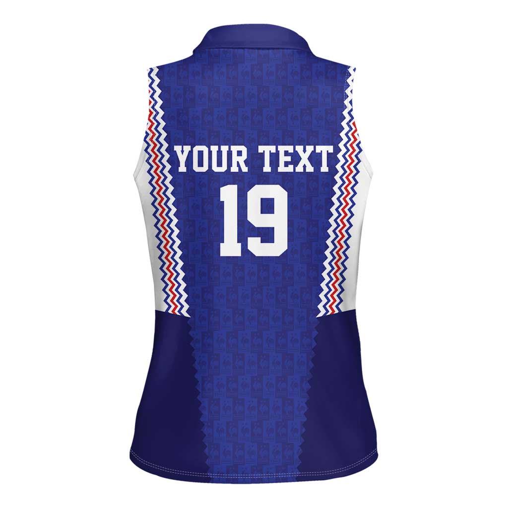 Custom World Football 2026 France Women Sleeveless Polo Shirt Allez Les Bleus Go Champions