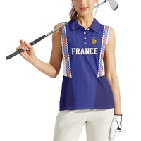 Custom World Football 2026 France Women Sleeveless Polo Shirt Allez Les Bleus Go Champions