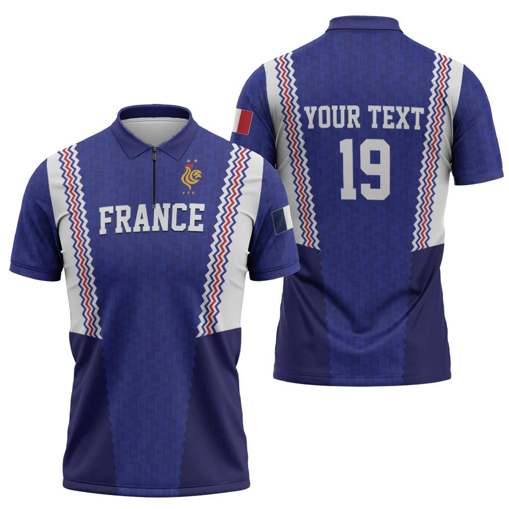 Custom World Football 2026 France Zipper Polo Shirt Allez Les Bleus Go Champions
