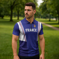 Custom World Football 2026 France Zipper Polo Shirt Allez Les Bleus Go Champions