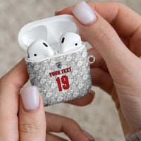 Custom World Football 2026 England AirPods Case Three Lions Monogram White Glory
