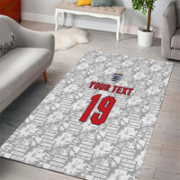 Custom World Football 2026 England Area Rug Three Lions Monogram White Glory