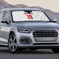 Custom World Football 2026 England Auto Sun Shade Three Lions Monogram White Glory