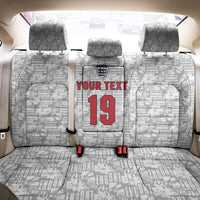 Custom World Football 2026 England Back Car Seat Cover Three Lions Monogram White Glory