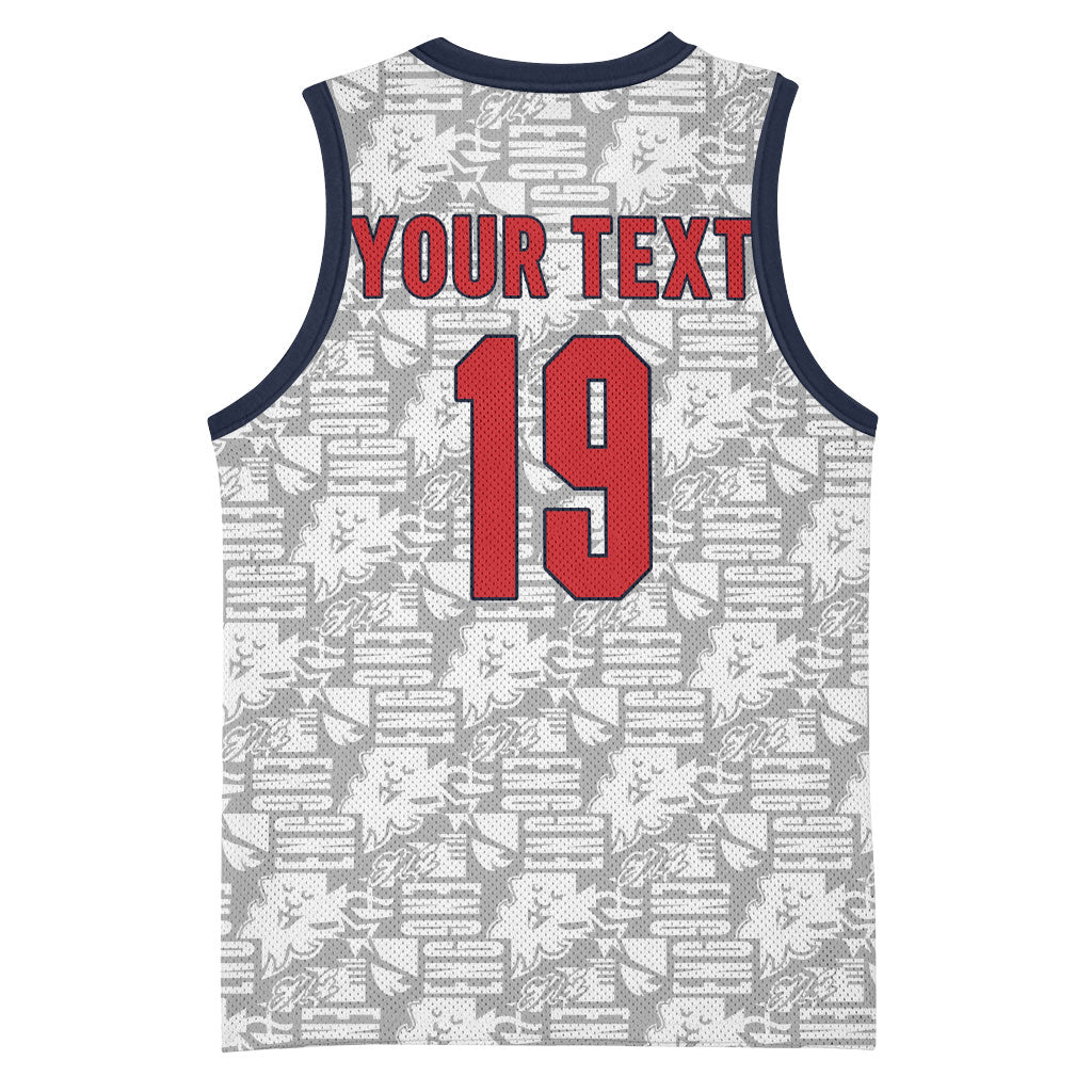 Custom World Football 2026 England Basketball Jersey Three Lions Monogram White Glory