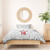 Custom World Football 2026 England Bedding Set Three Lions Monogram White Glory