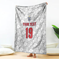 Custom World Football 2026 England Blanket Three Lions Monogram White Glory