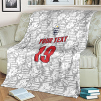 Custom World Football 2026 England Blanket Three Lions Monogram White Glory