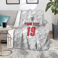 Custom World Football 2026 England Blanket Three Lions Monogram White Glory