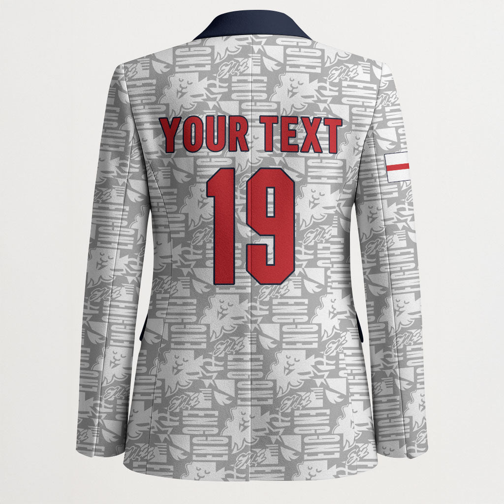 Custom World Football 2026 England Blazer Three Lions Monogram White Glory