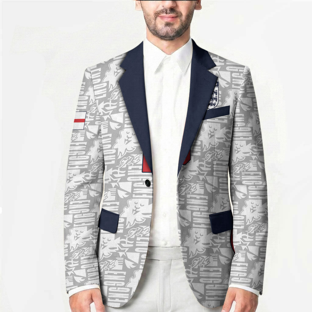 Custom World Football 2026 England Blazer Three Lions Monogram White Glory