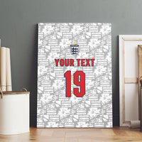 Custom World Football 2026 England Canvas Wall Art Three Lions Monogram White Glory