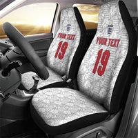 Custom World Football 2026 England Car Seat Cover Three Lions Monogram White Glory