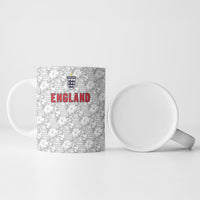 Custom World Football 2026 England Ceramic Mug Three Lions Monogram White Glory