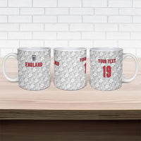 Custom World Football 2026 England Ceramic Mug Three Lions Monogram White Glory