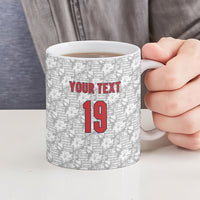 Custom World Football 2026 England Ceramic Mug Three Lions Monogram White Glory