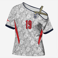 Custom World Football 2026 England Cross Shoulder Shirt Three Lions Monogram White Glory
