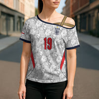 Custom World Football 2026 England Cross Shoulder Shirt Three Lions Monogram White Glory