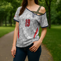 Custom World Football 2026 England Cross Shoulder Shirt Three Lions Monogram White Glory