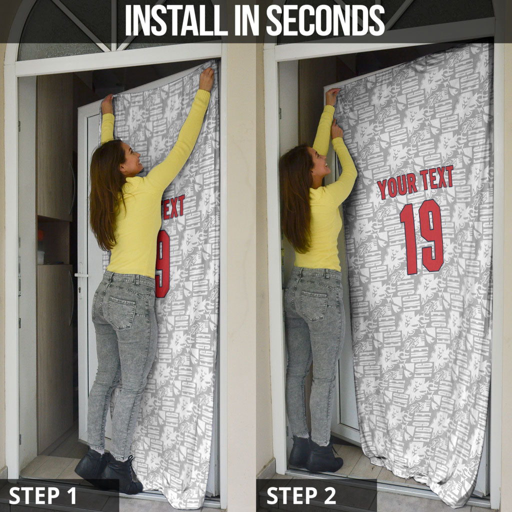 Custom World Football 2026 England Door Cover Three Lions Monogram White Glory