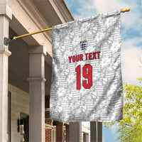 Custom World Football 2026 England Garden Flag Three Lions Monogram White Glory