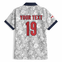 Custom World Football 2026 England Hawaiian Shirt Three Lions Monogram White Glory