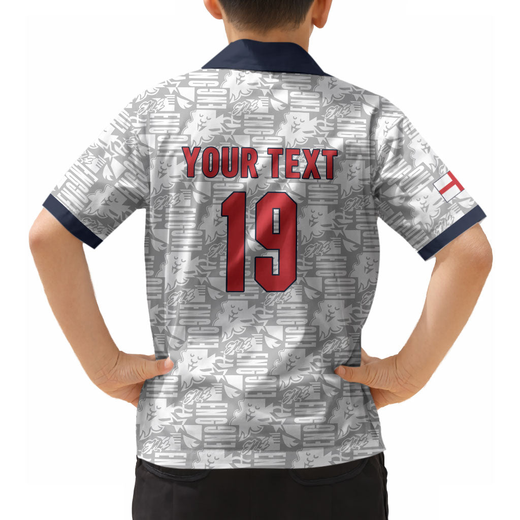 Custom World Football 2026 England Hawaiian Shirt Three Lions Monogram White Glory