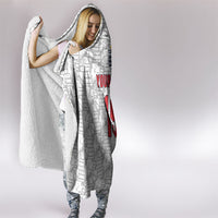 Custom World Football 2026 England Hooded Blanket Three Lions Monogram White Glory