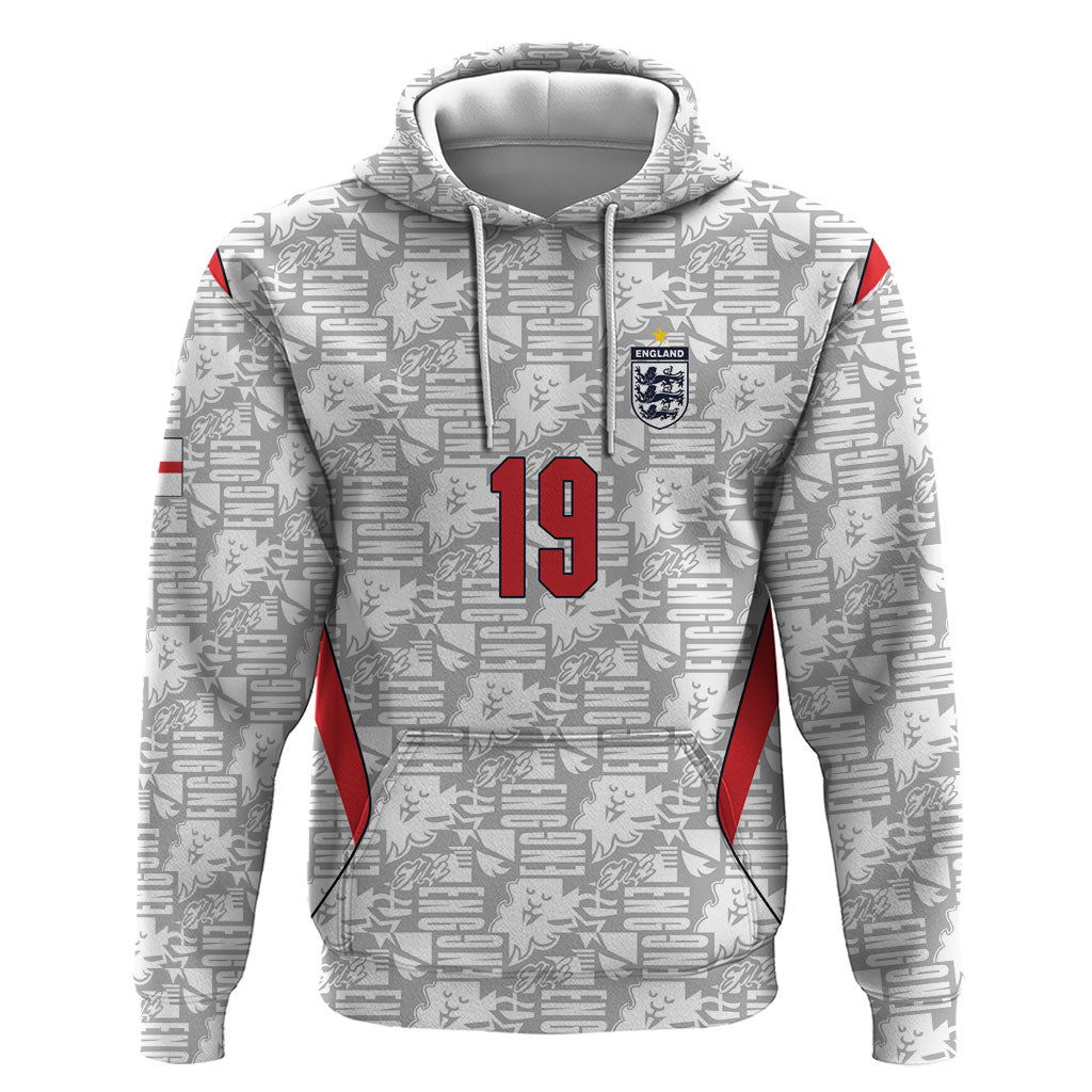 Custom World Football 2026 England Hoodie Three Lions Monogram White Glory