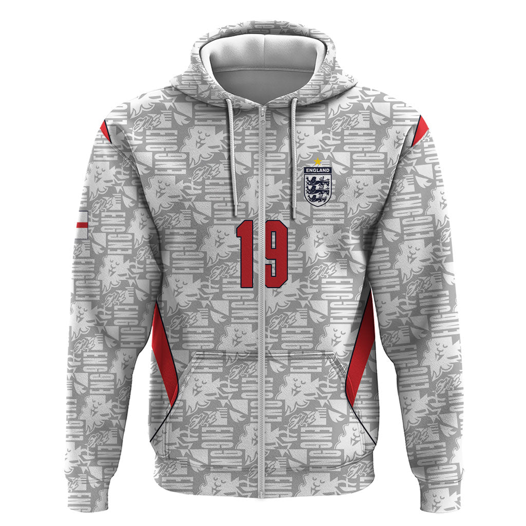 Custom World Football 2026 England Hoodie Three Lions Monogram White Glory