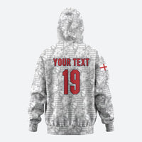Custom World Football 2026 England Hoodie Three Lions Monogram White Glory