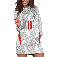 Custom World Football 2026 England Hoodie Dress Three Lions Monogram White Glory
