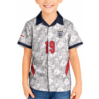 Custom World Football 2026 England Kid Hawaiian Shirt Three Lions Monogram White Glory