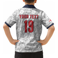 Custom World Football 2026 England Kid Hawaiian Shirt Three Lions Monogram White Glory