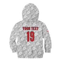 Custom World Football 2026 England Kid Hoodie Three Lions Monogram White Glory
