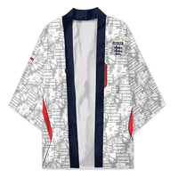 Custom World Football 2026 England Kimono Three Lions Monogram White Glory
